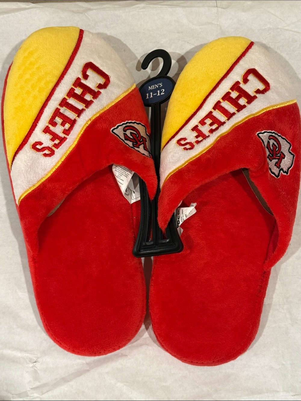 Kansas City Chiefs NFL Team Slide Slippers with Embroidered Patch Red & Yellow